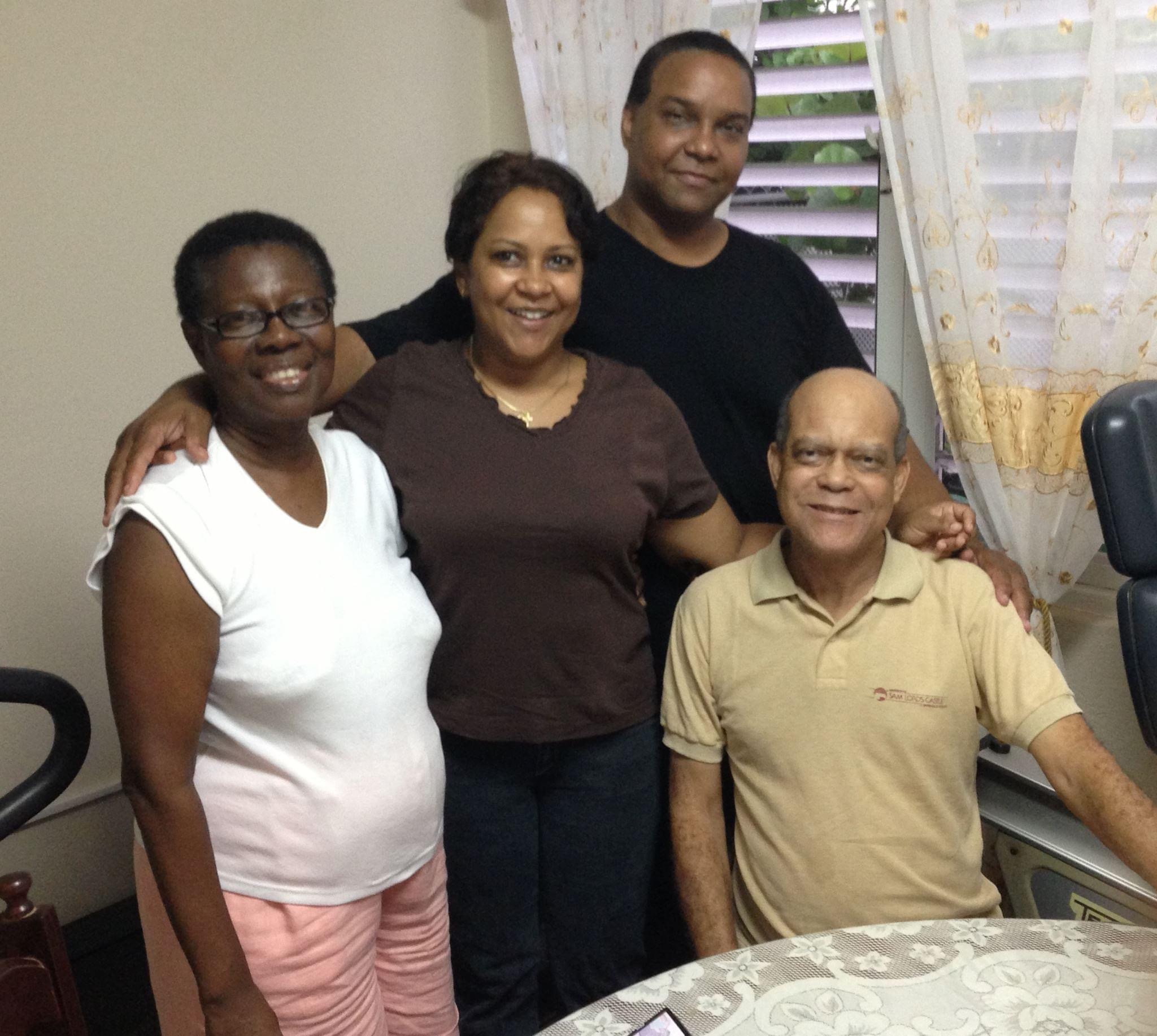 Maria with her uncle Alfred, Loretta and her brother Nicky in 2013